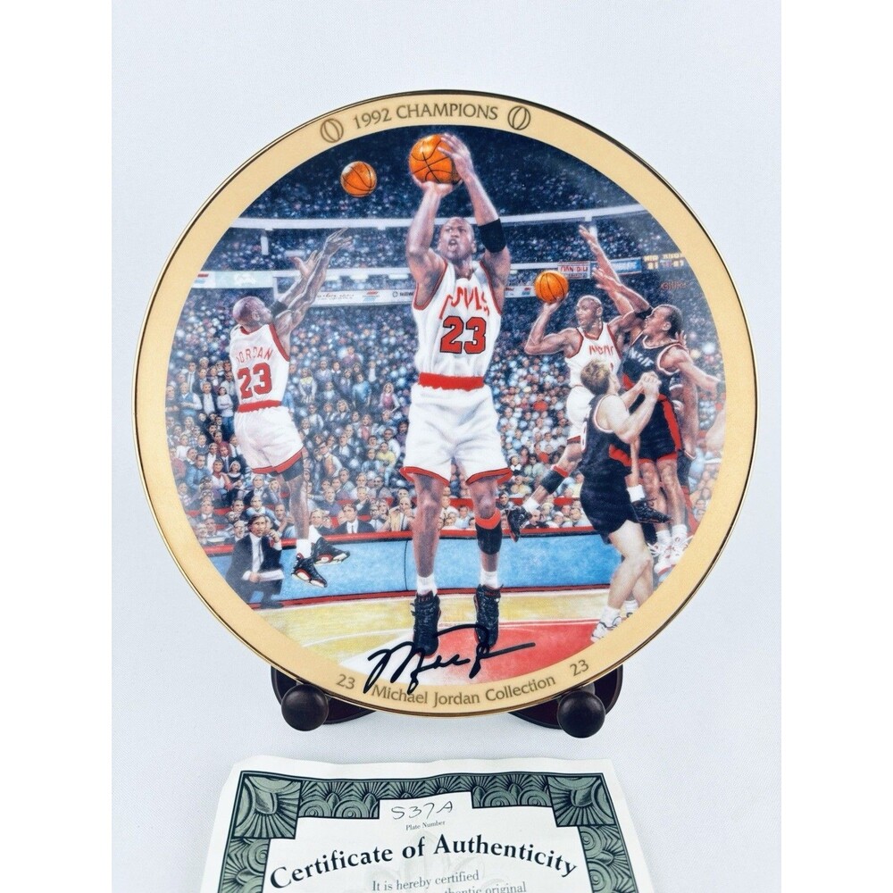 Michael Jordan 1992 Champions Collectors Plate Upper Deck Card Bradford Exchange - Picture 2 of 8